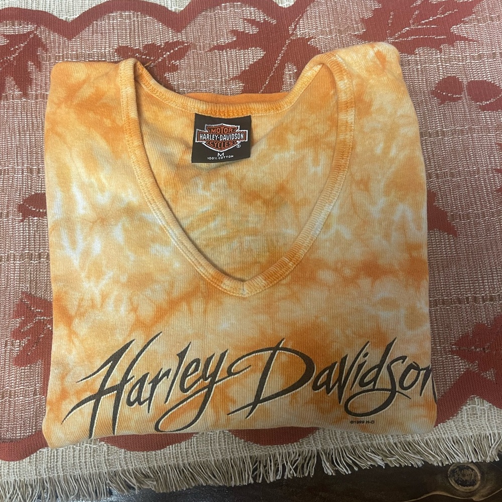 Harley Davidson Women’s Medium 3/4 Sleeve Tie Dye Top